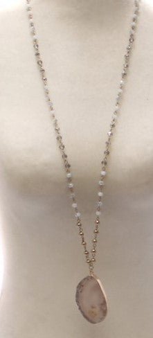 Agate Stone Pendant Necklace - Bray and Em Boutique