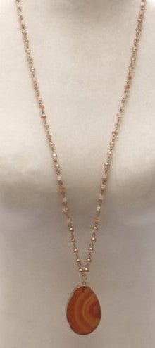 Agate Stone Pendant Necklace - Bray and Em Boutique