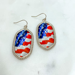 American Flag Freedom Earrings - Bray and Em Boutique