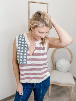 Americana Flag Knit Tank - Bray and Em Boutique