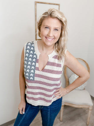 Americana Flag Knit Tank - Bray and Em Boutique