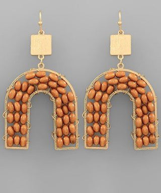 Arch Beaded Dangle Earrings - Bray and Em Boutique