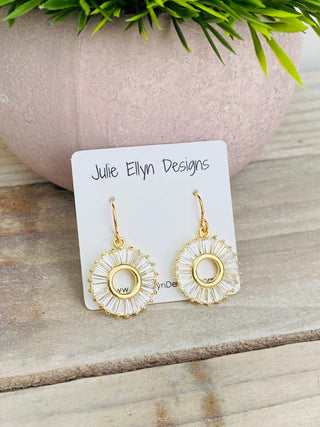 Baguette Crystal Circle Earrings - Bray and Em Boutique