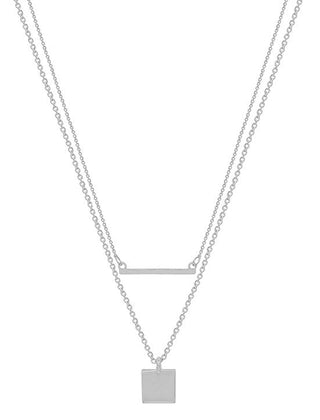 Bar With Square Layered Necklace - Bray and Em Boutique