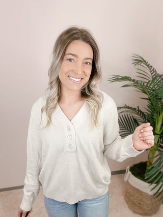 Barefoot Dreams Placket Henley - Bray and Em Boutique