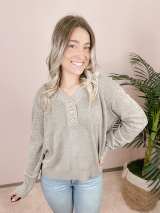 Barefoot Dreams Placket Henley - Bray and Em Boutique