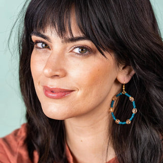 Bead Hoop Dangle Earrings - Bray and Em Boutique