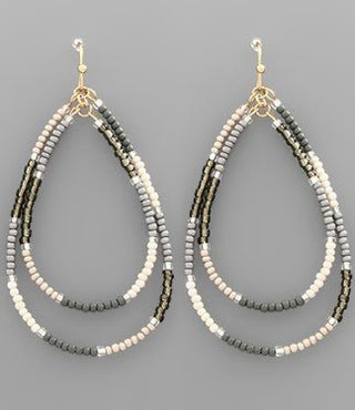Beaded Double Teardrop Earrings - Bray and Em Boutique