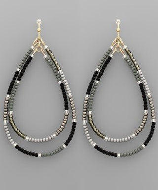 Beaded Double Teardrop Earrings - Bray and Em Boutique