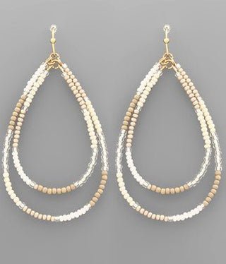 Beaded Double Teardrop Earrings - Bray and Em Boutique