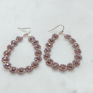 Beaded Flower Teardrop Earrings - Bray and Em Boutique