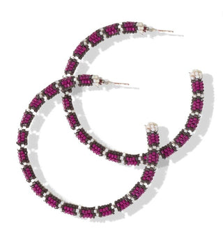 Beaded Large Hoop Earrings - Bray and Em Boutique