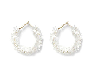 BEADED MINI - FLOWER HOOP EARRINGS - Bray and Em Boutique