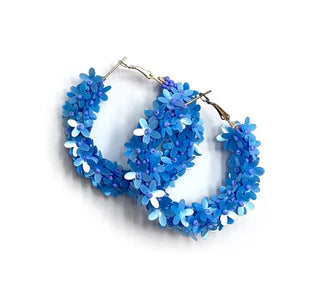 BEADED MINI - FLOWER HOOP EARRINGS - Bray and Em Boutique