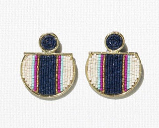 Brass Beaded Cut Circle Earrings - Bray and Em Boutique