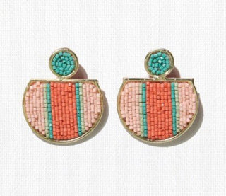 Brass Beaded Cut Circle Earrings - Bray and Em Boutique