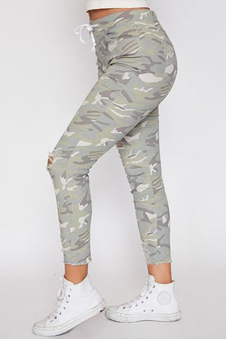Camo Distressed Ankle Jogger - Bray and Em Boutique