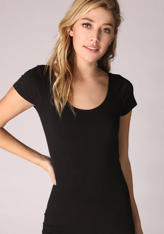 Cap Sleeve Scoop Neck Top - Bray and Em Boutique