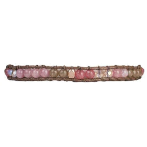 Marquet Celina - Adjustable Stone and Vegan Leather Single Wrap Bracelet