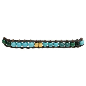 Marquet Celina - Adjustable Stone and Vegan Leather Single Wrap Bracelet