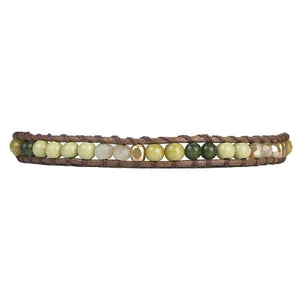 Marquet Celina - Adjustable Stone and Vegan Leather Single Wrap Bracelet