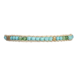 Marquet Celina - Adjustable Stone and Vegan Leather Single Wrap Bracelet