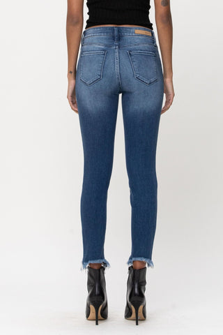 Cello Mid Rise Frayed Hem Crop Skinny - Bray and Em Boutique