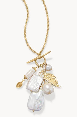 Charlie Pearl Leaf Necklace - Bray and Em Boutique