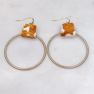 Cheetah Leather Hoop Earrings - Bray and Em Boutique