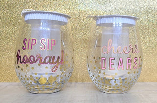 CONFETTI WINE GLASS - Bray and Em Boutique