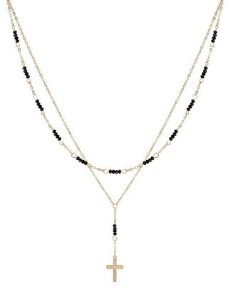 Cross Crystal Beaded Necklace - Bray and Em Boutique