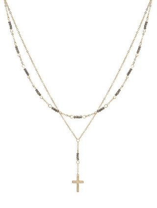 Cross Crystal Beaded Necklace - Bray and Em Boutique
