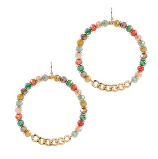 Crystal Chain Hoop Earrings - Bray and Em Boutique