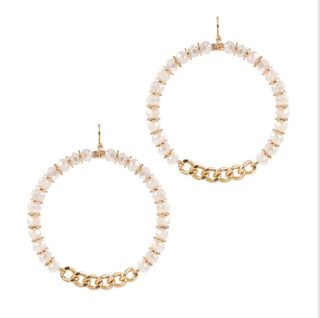 Crystal Chain Hoop Earrings - Bray and Em Boutique