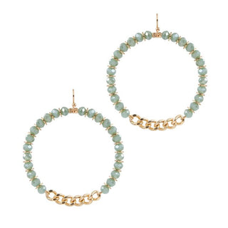 Crystal Chain Hoop Earrings - Bray and Em Boutique