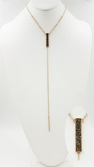 Crystal Cluster Bar Necklace - Bray and Em Boutique
