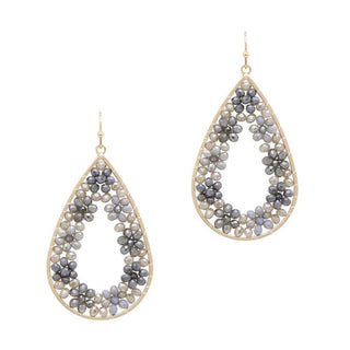 Crystal Flower Teardrop Earrings - Bray and Em Boutique