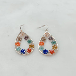 Crystal Flower Teardrop Earrings - Bray and Em Boutique