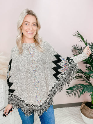 Cuddles In Cali Poncho Sweater - Bray and Em Boutique