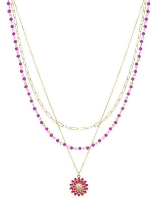 Double Layered Flower Necklace - Bray and Em Boutique
