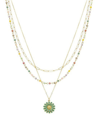 Double Layered Flower Necklace - Bray and Em Boutique