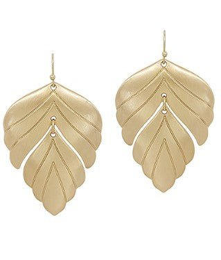 Double Leaf Dangle Earrings - Bray and Em Boutique