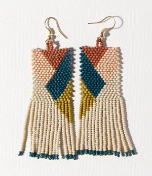 Geometric Fringe Seeded Earring