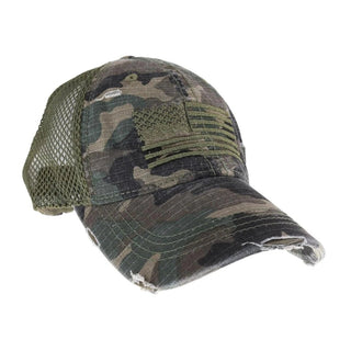 Embroidered American Flag Camo Ball Cap - Bray and Em Boutique