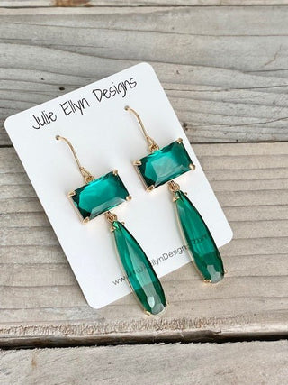 Emerald Elegance Earrings - Bray and Em Boutique