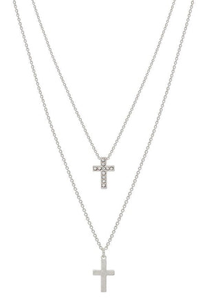 Faithful Layered Cross Necklace - Bray and Em Boutique