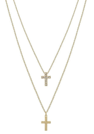 Faithful Layered Cross Necklace - Bray and Em Boutique
