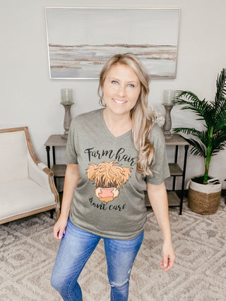 Farm Hair Don't Care Graphic Tee - Bray and Em Boutique