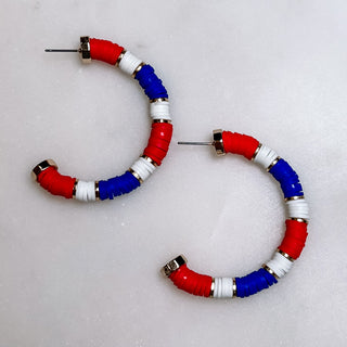 Feeling Patriotic Hoop Earrings - Bray and Em Boutique