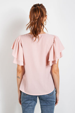 FINAL SALE Easel: Loose Ruffle Blouse - Bray and Em Boutique